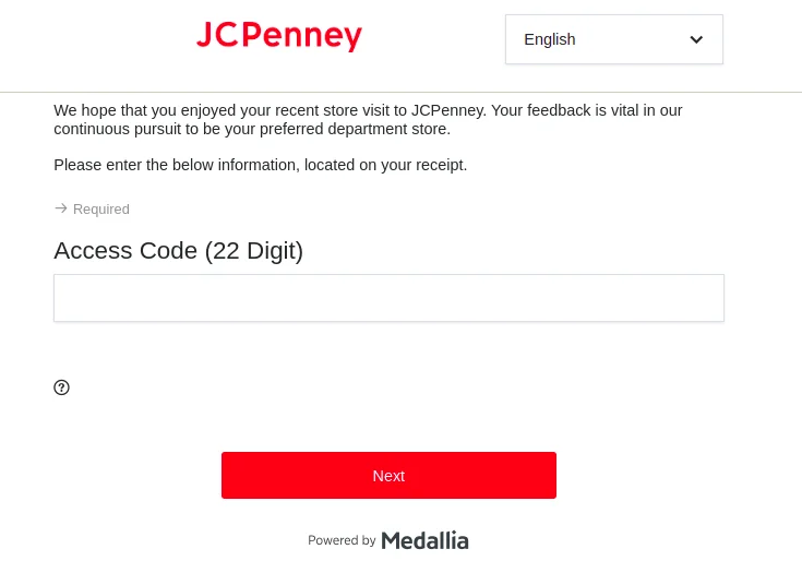jcpenney survey homepage
